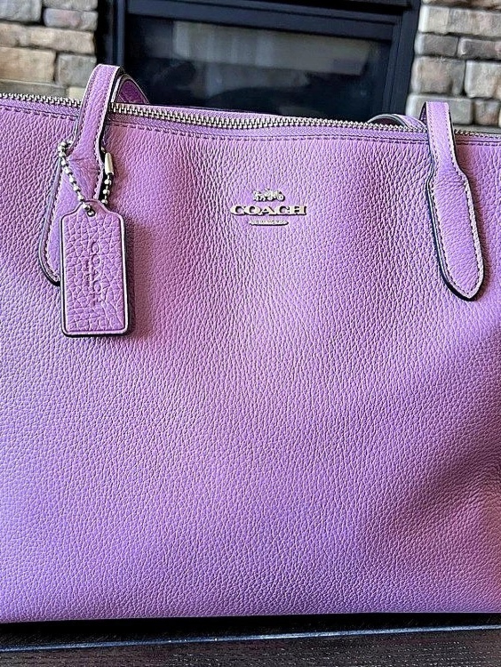 Coach City Zip Top Tote Purple C7946 NWT